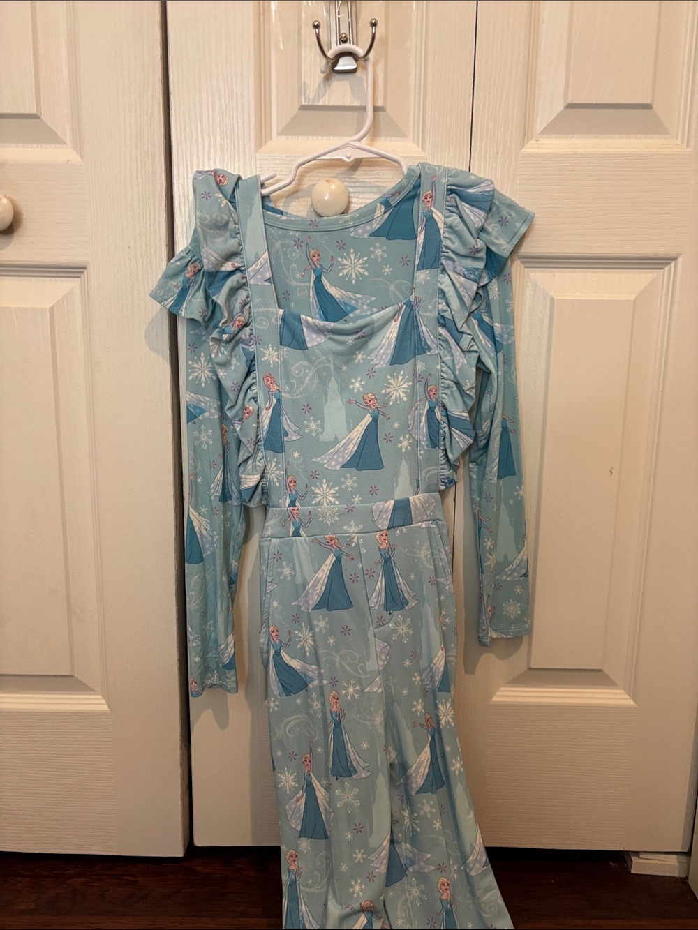Posh Peanut Light Blue Elsa Print Girls Matching Set